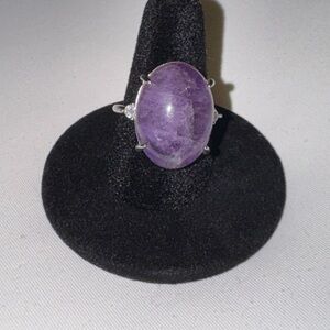 Amethyst Crystal ring with CZ
